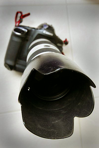 camera lens hood. was a bent lens hood.